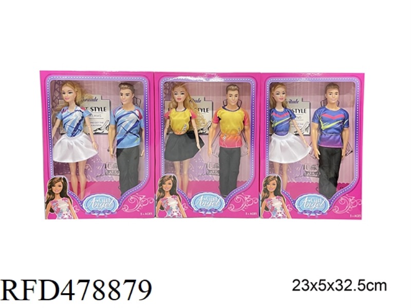 11 INCH SOLID BODY 9 JOINTS FASHION COUPLE BARBIE 3 MIXES