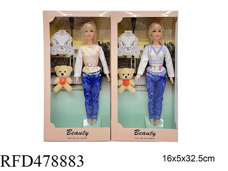 11 INCH SOLID BODY 9 JOINTS FASHION BARBIE DOLL WITH MICROPHONE 2 MIXES