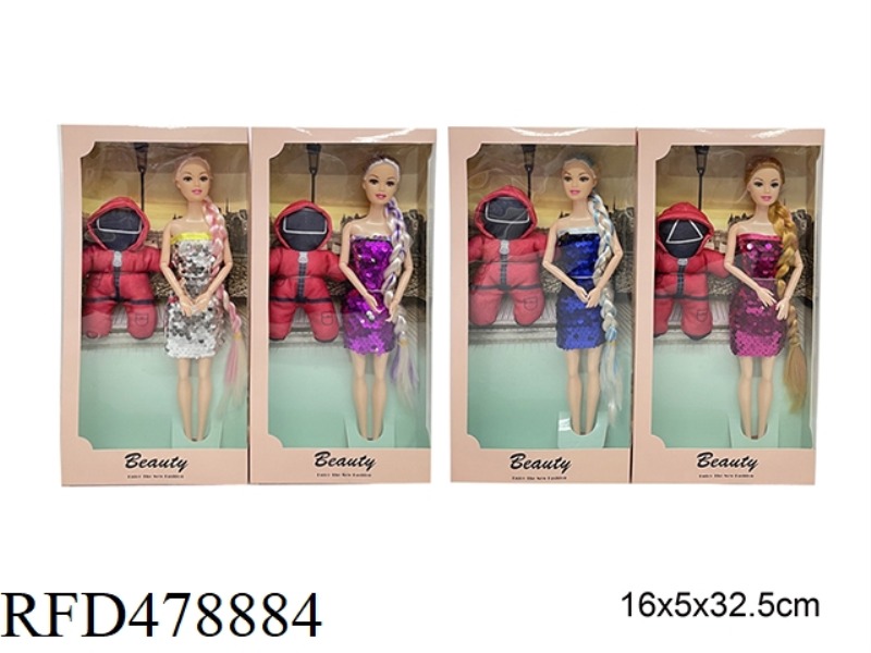 11 INCH SOLID BODY 9 JOINTS FASHION BARBIE DOLL WITH COTTON DOLL 4 MIXED