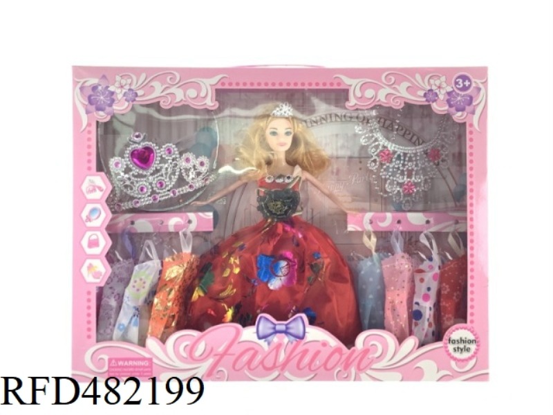 11.5 INCH SOLID BODY FASHION BARBIE DOLL SET WITH CLOTHES