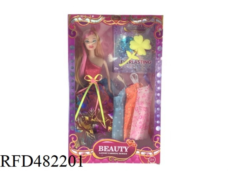 11.5 INCH SOLID BODY FASHION BARBIE DOLL SET WITH CLOTHES