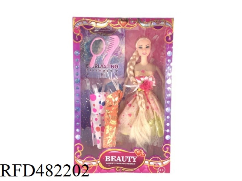 11.5 INCH SOLID BODY FASHION BARBIE DOLL SET WITH CLOTHES