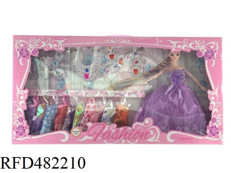 11.5 INCH 3D11 JOINT FASHION BARBIE SET WITH CLOTHES