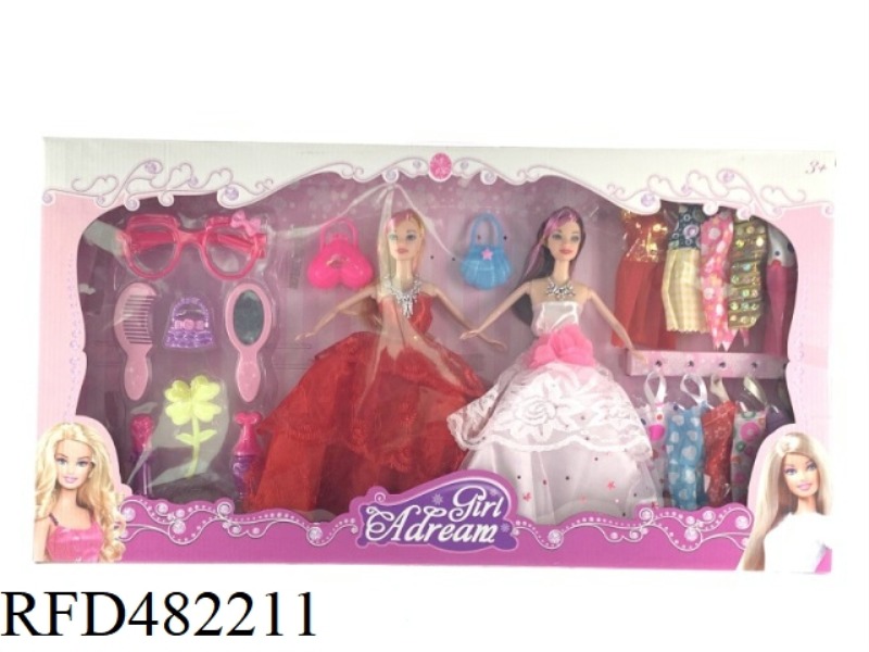 11.5 INCH SOLID FASHION BARBIE SISTERS SET WITH CLOTHES