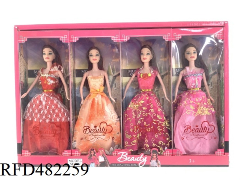 11.5 INCH SOLID BODY FASHION BARBIE DOLL 4PCS