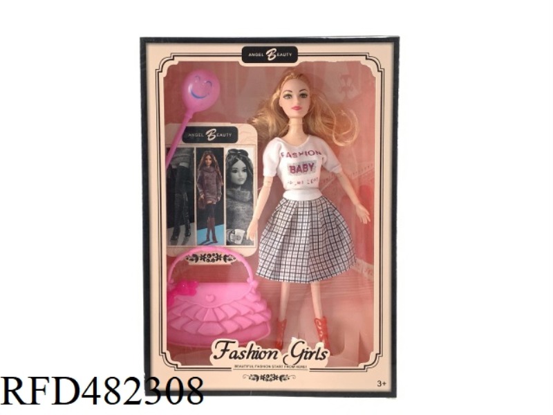 11.5 INCH 9 JOINTS HEAVY BODY FASHION BARBIE DOLL WITH BALLOON BAG
