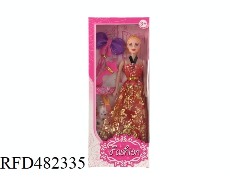 11.5 INCH EMPTY BODY BEAUTIFUL FASHION BARBIE DOLL WITH HAIR CLIP COMB COSTUME ONE PIECE