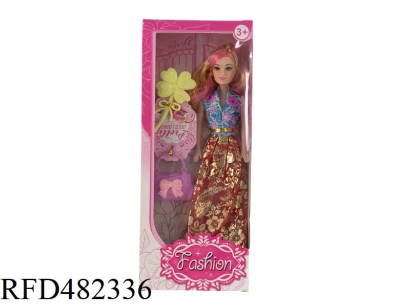 11.5 INCH EMPTY BODY BEAUTIFUL FASHION BARBIE DOLL WITH HAIR CLIP COMB TOTE BAG