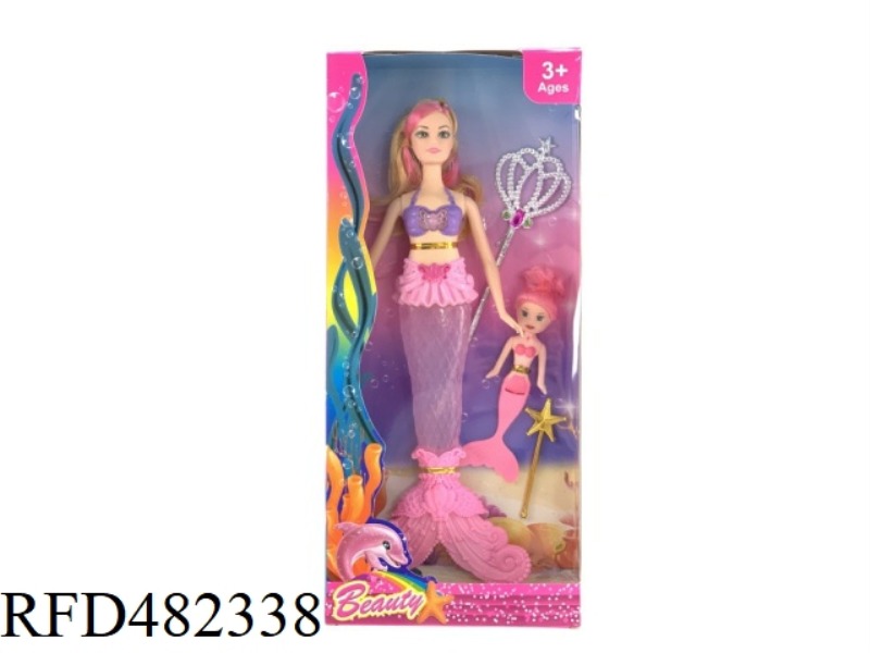 11.5 INCH FASHION SOLID BODY MUSIC LIGHT MERMAID WITH MAGIC WAND 3.5 MERMAID