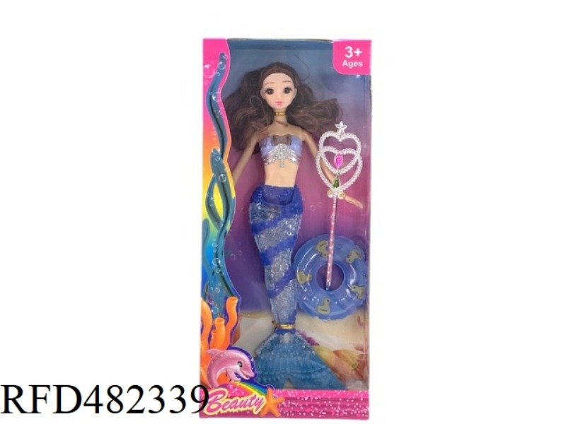 11.5 INCH FASHION SOLID BODY MUSIC LIGHT MERMAID WITH MAGIC WAND 3.5 MERMAID