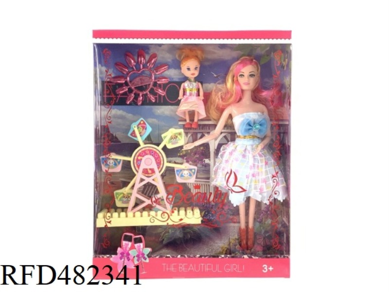 11.5 INCH 9 JOINTS BEAUTIFUL FASHION SOLID BODY BARBIE DOLL WITH 3.5 BARBIE WINDMILL SUN