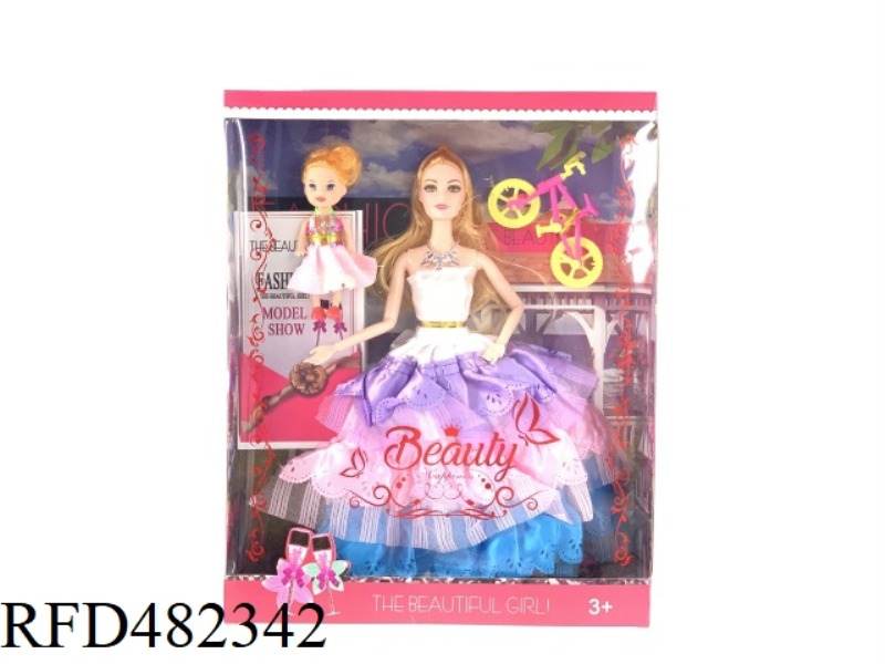 11.5 INCH 9 JOINTS BEAUTIFUL FASHION SOLID BODY BARBIE WITH 3.5 BARBIE BICYCLE NECKLACE