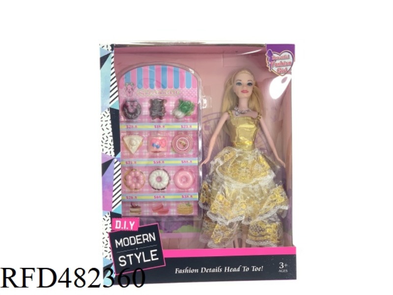11.5 INCH FIVE-JOINT SOLID BARBIE SET WITH BLISTER ACCESSORIES NECKLACE