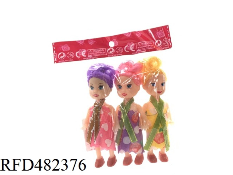 3.5 INCH FASHION SOLID BARBIE OPP BAG 3 PACK