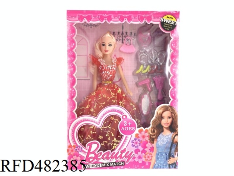 11.5 INCH EMPTY EVENING BARBIE SET WITH ACCESSORIES CLUTCH