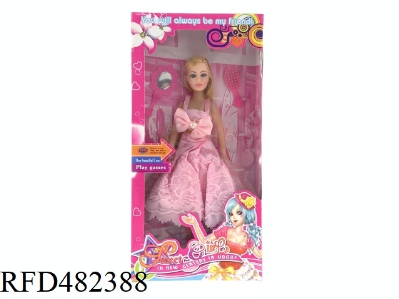 11.5 INCH EMPTY BARBIE DOLL SET WITH COMB AND MIRROR SHOES