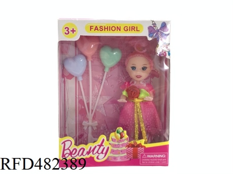 3.5 INCH SOLID FASHION BARBIE DOLL WITH BALLOON MAGIC WAND