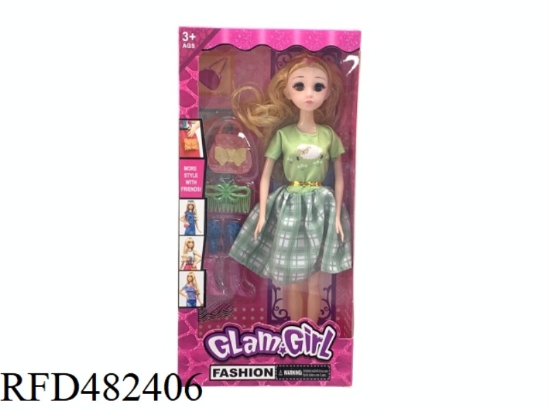 11.5 INCH FIVE-JOINT SOLID BODY 3D ARTIFICIAL EYE BARBIE SET PLUS ACCESSORIES
