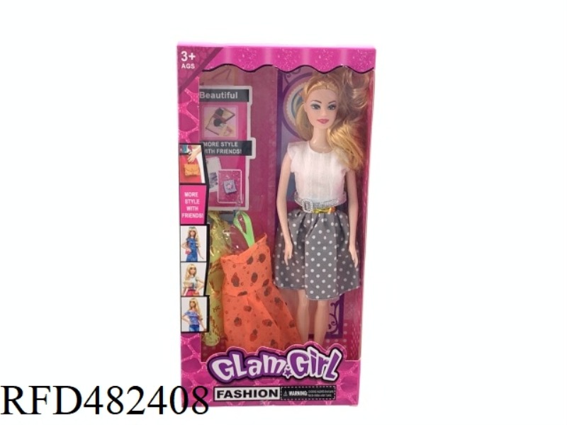 11.5 INCH FIVE-JOINT SOLID BODY BARBIE DOLL SET WITH CLOTHING