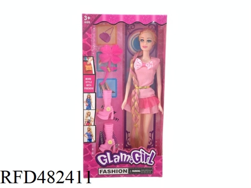 11.5 INCH FIVE-JOINT 12-INCH LONG SOLID BODY BARBIE DOLL SET WITH COMB SHOES