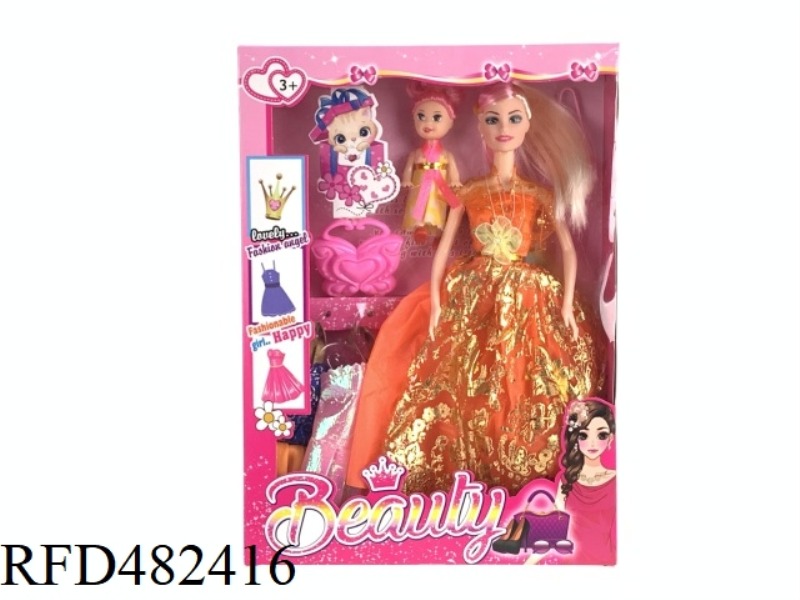 11.5 INCH BIG FEET FIVE JOINTS SOLID BODY FASHION CLOTHING BARBIE DOLL SET WITH CAMERA HANDBAG CLOTH