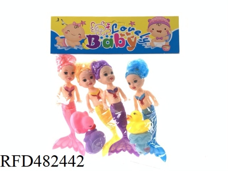 3.5 INCH MERMAID FOUR COLORS FOUR WITH MINI DUCK FOUR FOUR COLORS