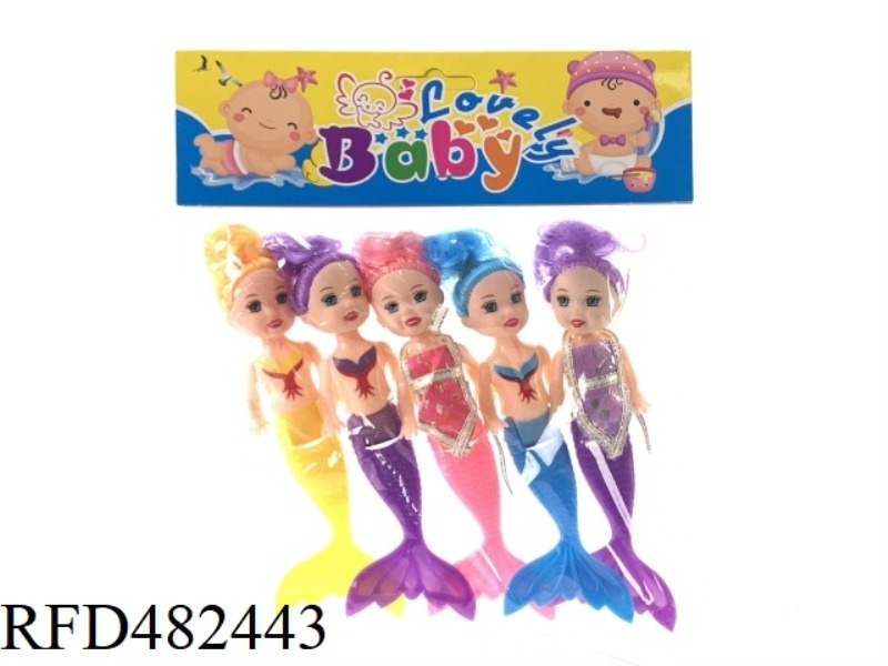 3.5 INCH MERMAID TWO TYPES OF 5 MIXED