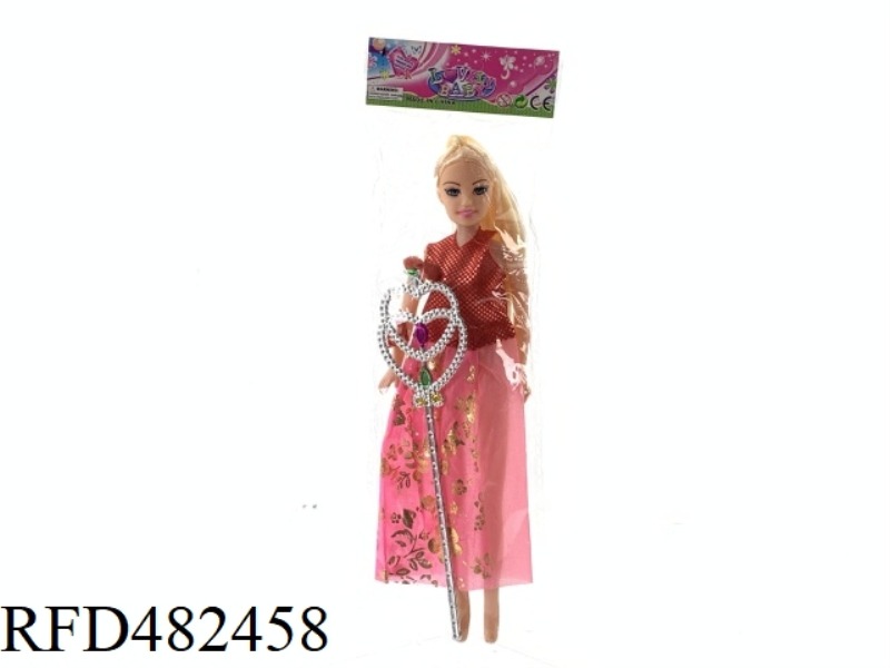 11.5 INCH EMPTY FASHION BEAUTY GIRL LONG HAIR BARBIE SET WITH MAGIC WAND