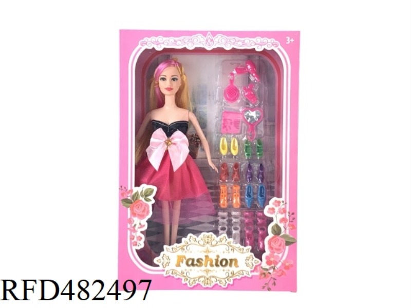 11.5 INCH SOLID BODY FASHION BEAUTY GIRL BARBIE SUIT MATCHING ACCESSORIES