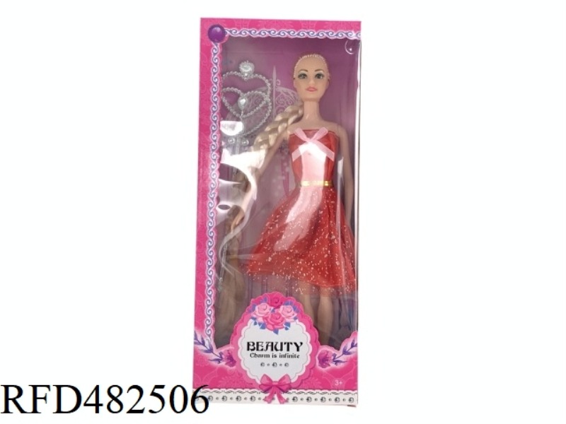11.5 INCH SOLID BODY FASHION BEAUTIFUL GIRL BARBIE DOLL SET WITH MAGIC WAND