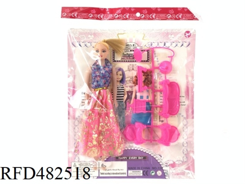 11.5 INCH EMPTY FASHION BEAUTY GIRL BARBIE SET WITH FULL SOFA