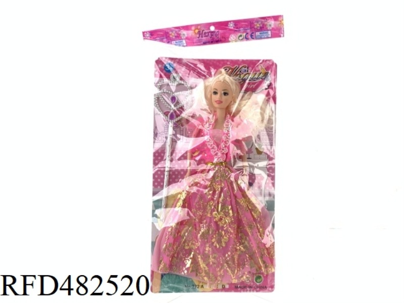 11.5 INCH SOLID BODY FASHION BEAUTIFUL GIRL BARBIE DOLL SET WITH MAGIC WAND