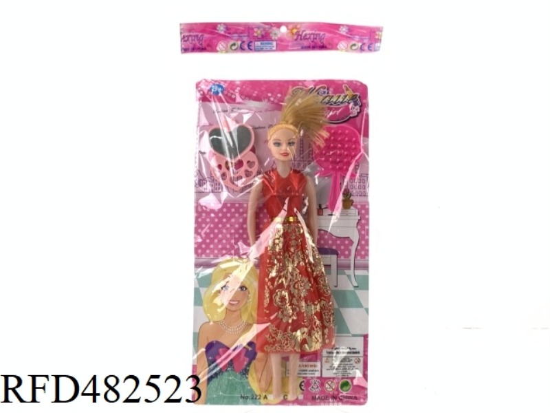 11.5 INCH EMPTY FASHION BEAUTY GIRL BARBIE SET WITH MIRROR COMB