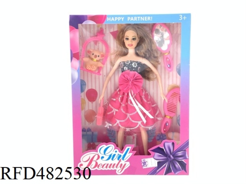 11.5 INCH SOLID BODY FASHION BEAUTY GIRL BARBIE DOLL FASHION GRAIN WITH MIRROR COMB XIAONENG