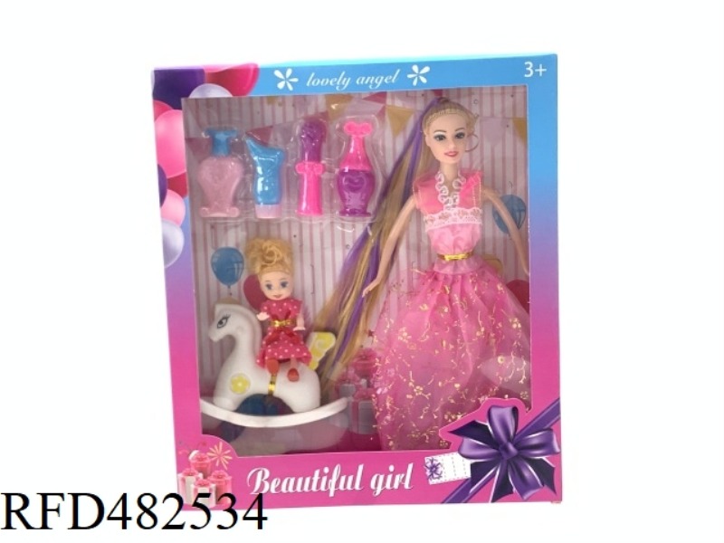 11.5 INCH FASHION EVENING DRESS SOLID BODY BARBIE DOLL WITH 3.5 INCH LITTLE KELLY