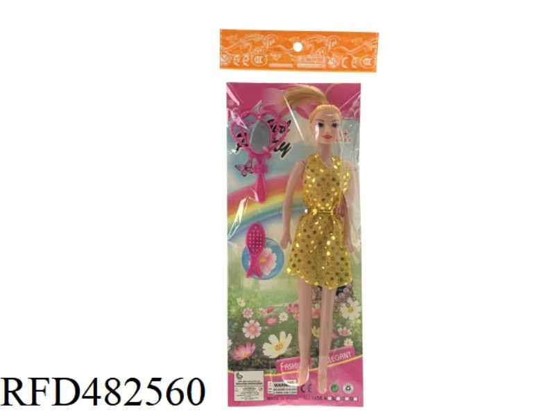 11.5 INCH REAL. EMPTY FASHION TREND BARBIE DOLL WITH MIRROR, COMB