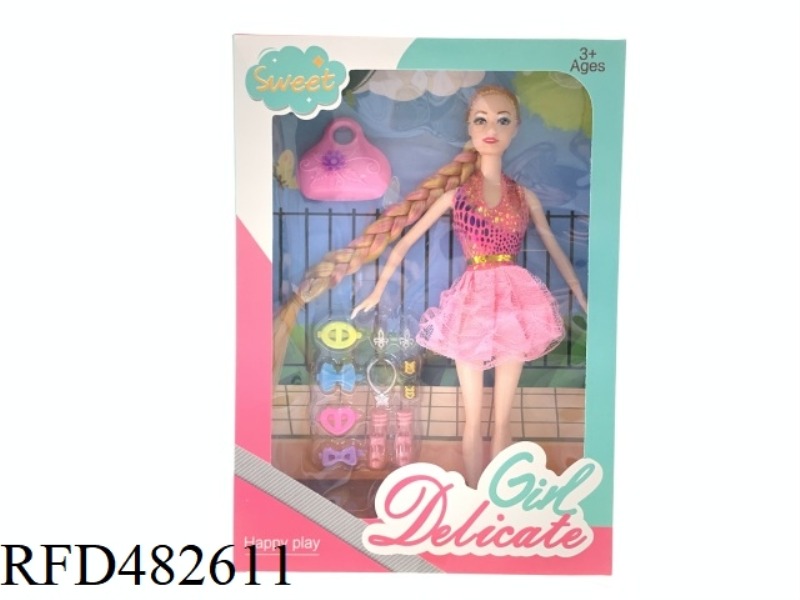 11.5 INCH SOLID BODY FASHION TREND BARBIE LONG HAIR SUIT