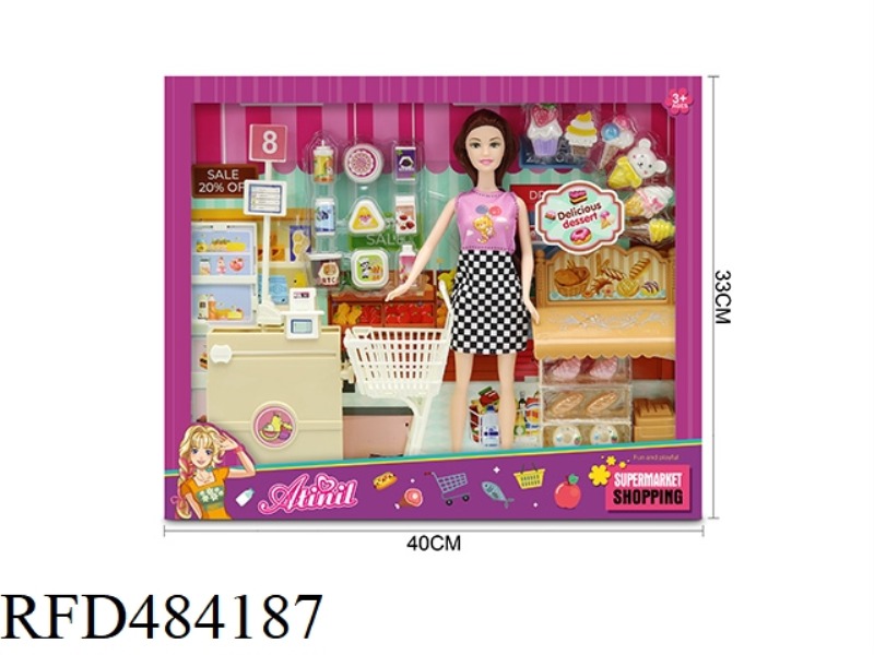 11 INCH THIGH BODY SUPERMARKET CASH REGISTER DOLL