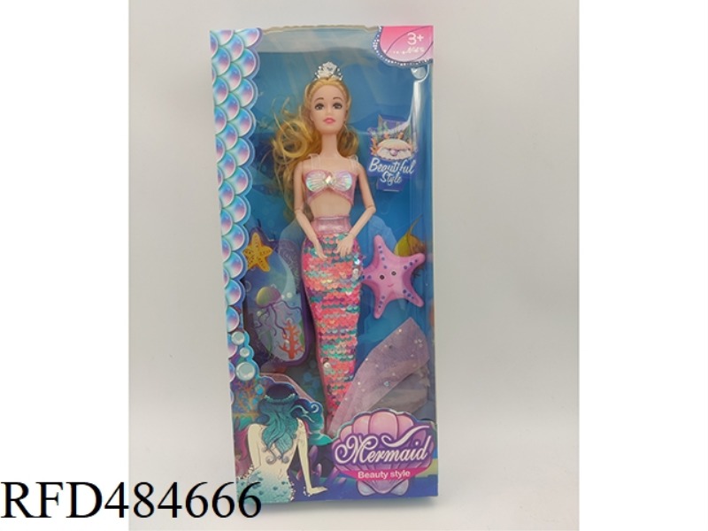 1 INCH SOLID 9-JOINT MERMAID BARBIE+STARFISH