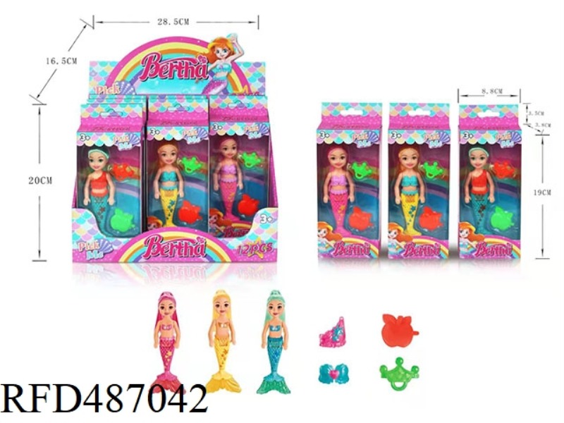 6.5-INCH MERMAID WITH ACCESSORIES (12 PIECES/DISPLAY BOX,3 MIXED)