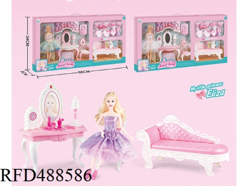 PRINCESS CHAIR COMB TABLE WITH 11-JOINT BARBIE