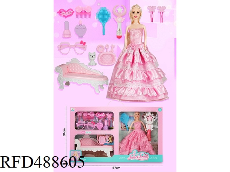 PRINCESS CHAIR WITH 11-INCH REAL BODY BARBIE