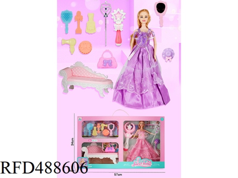 PRINCESS CHAIR WITH 11-INCH REAL BODY BARBIE