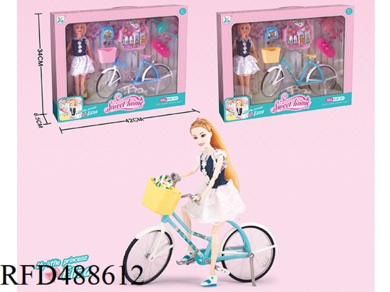 BICYCLE WITH 11-JOINT BARBIE (WITH LIGHTS)