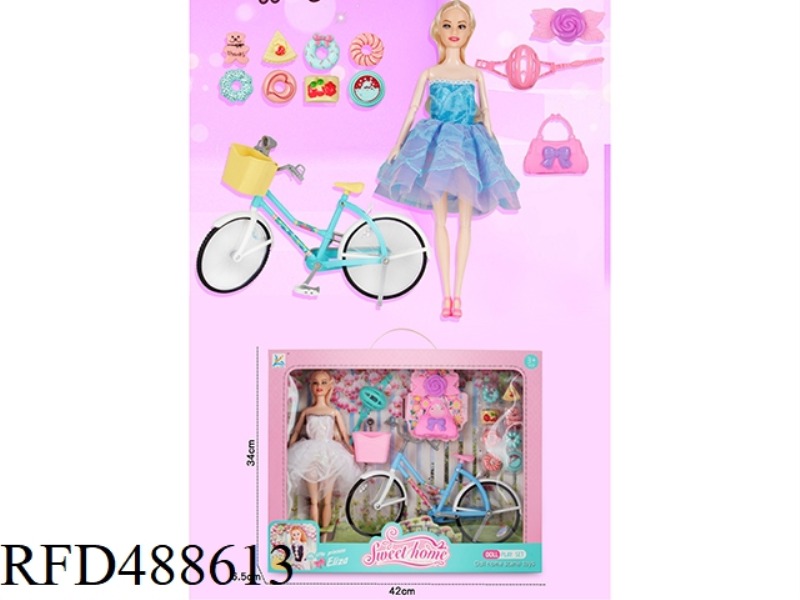 BICYCLE WITH 11-JOINT BODY BARBIE (WITH LIGHTS)