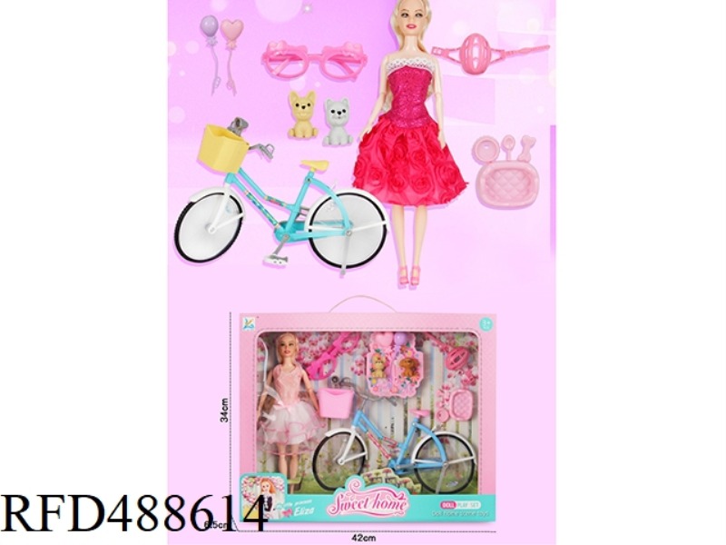 BICYCLE WITH 11-JOINT BODY BARBIE (WITH LIGHTS)