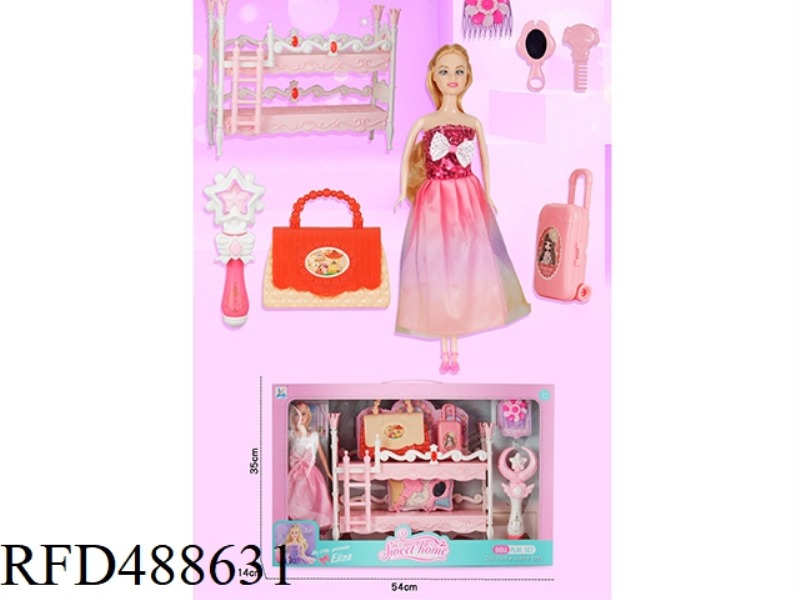 PRINCESS BUNK BED WITH 11.5-INCH FULL-BODY BARBIE