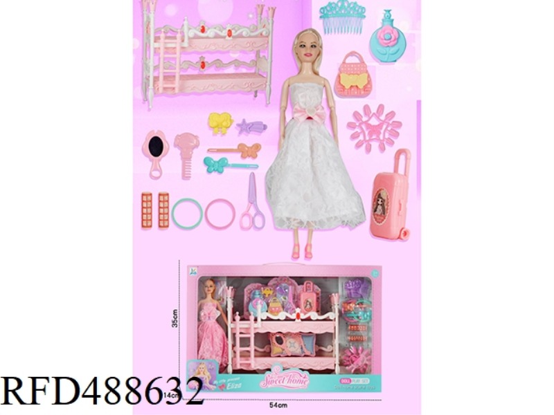 PRINCESS BUNK BED WITH 11.5-INCH FULL-BODY BARBIE