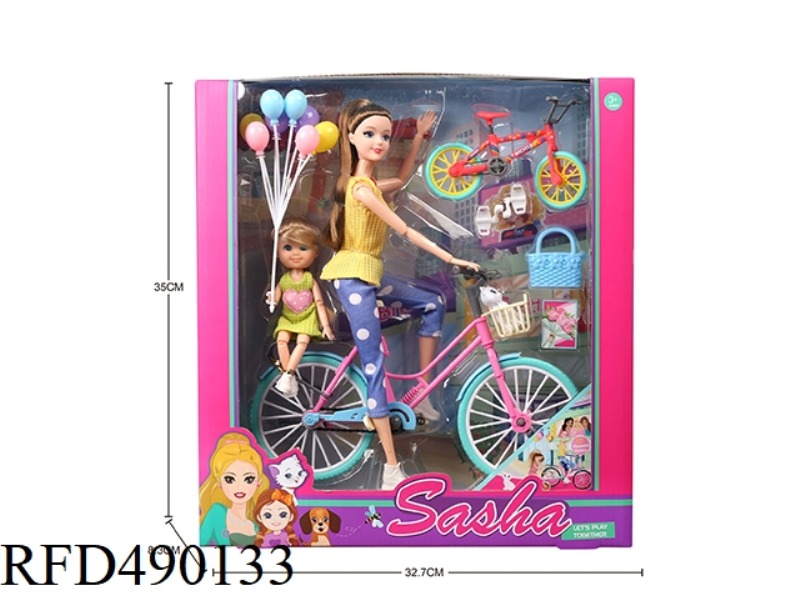 11.5-INCH LIVE KNUCKLE DOLL BARBIE WITH BIG BIKE BIKE 6 INCH LIVE KNUCKLE DOLL BALLOON KITTEN BAG