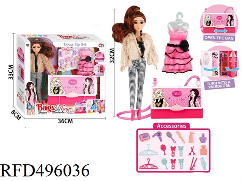 11.5-INCH PHYSICAL BARBIE WITH PORTABLE STORAGE CASE